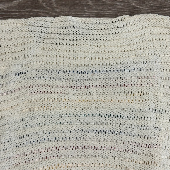 VTG 80s Pierre Cardin Rainbow Striped Knit Sweater Vest Cream Mod Retro Pride XS - Picture 6 of 9